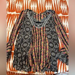 Free People Bell Sleeve Mini Dress